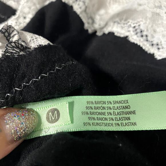 Honeydew Soft Lace Gothic Coquette Ruched Bow Slip Dress Nightgown Babydoll Sz M - Picture 13 of 14